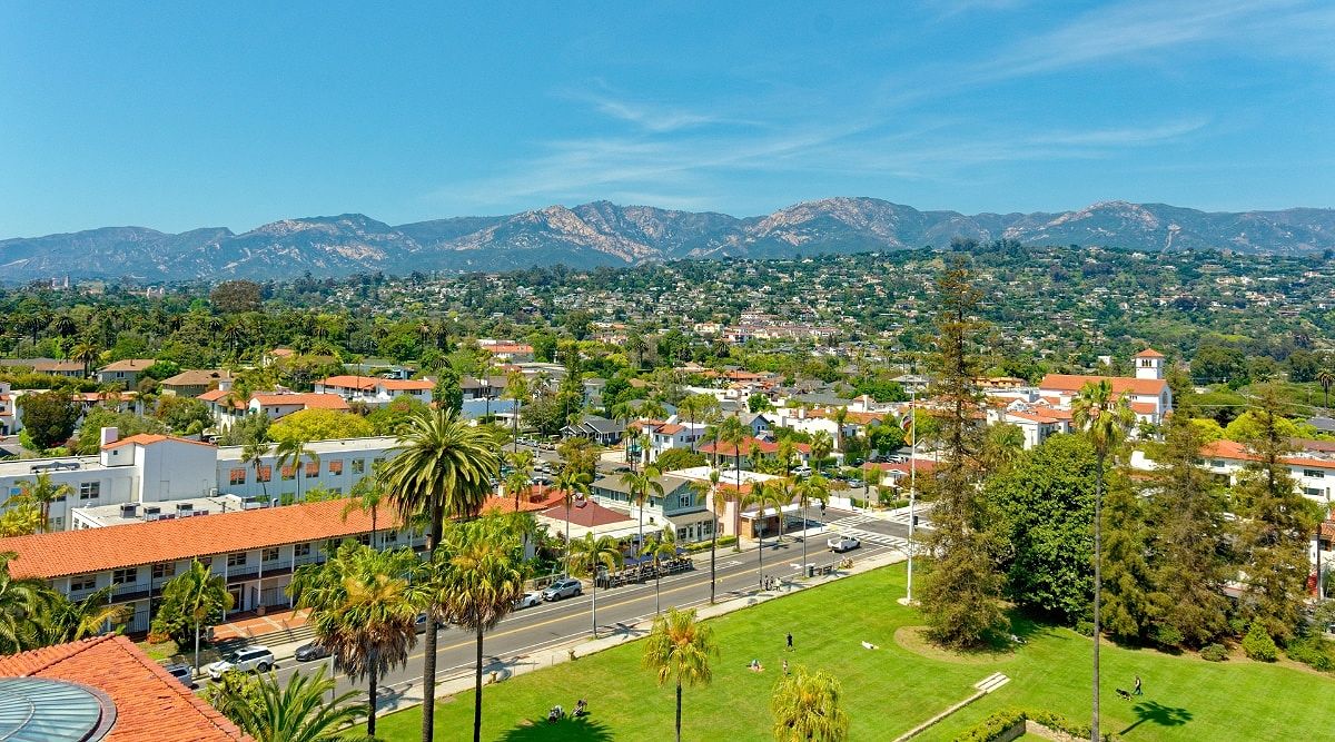 Aerial view of Santa Barbara, California