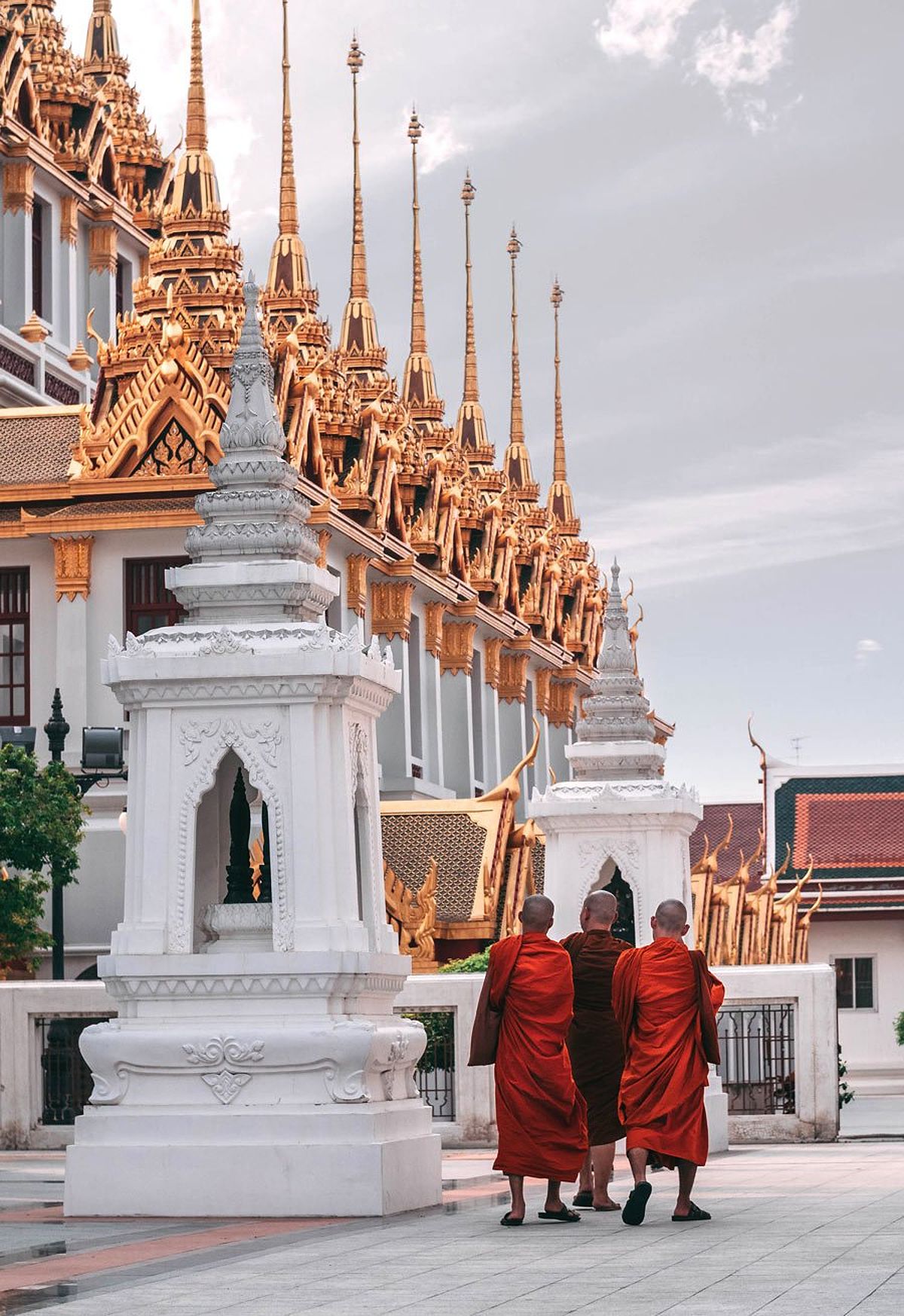 Monks at a Bangkok temple