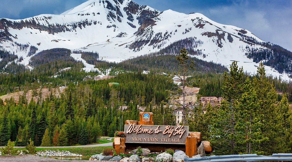 Welcome to Big Sky Mountain Village sign